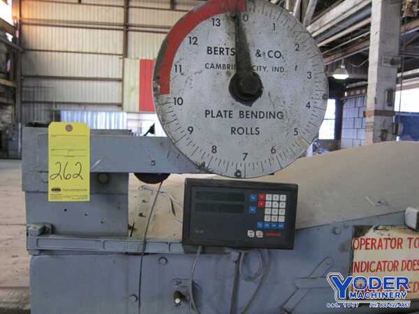 12' x 1-1/8" Bertsch #18, initial pinch plate roll, 18" roll diameter, hydraulic drop end, #67015 - Image 8