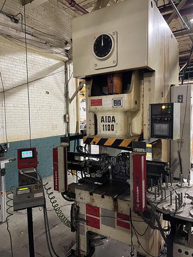 121 Ton, Aida #NC1-1100(2), single pt. gap frame press, 7.09" stroke, 35-70 SPM - Image 8