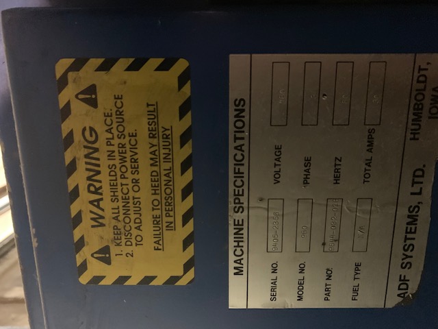 ADF Systems #960, Parts Washer, 32" table, 18" working height, 7.5 KW heater, 18 GPM, 1994 - Image 5