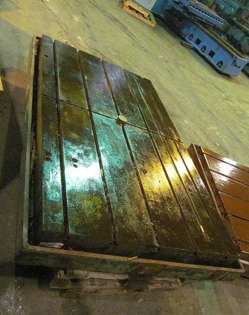 55" x 96" x 8" floor plate, coolant trough - Image 1