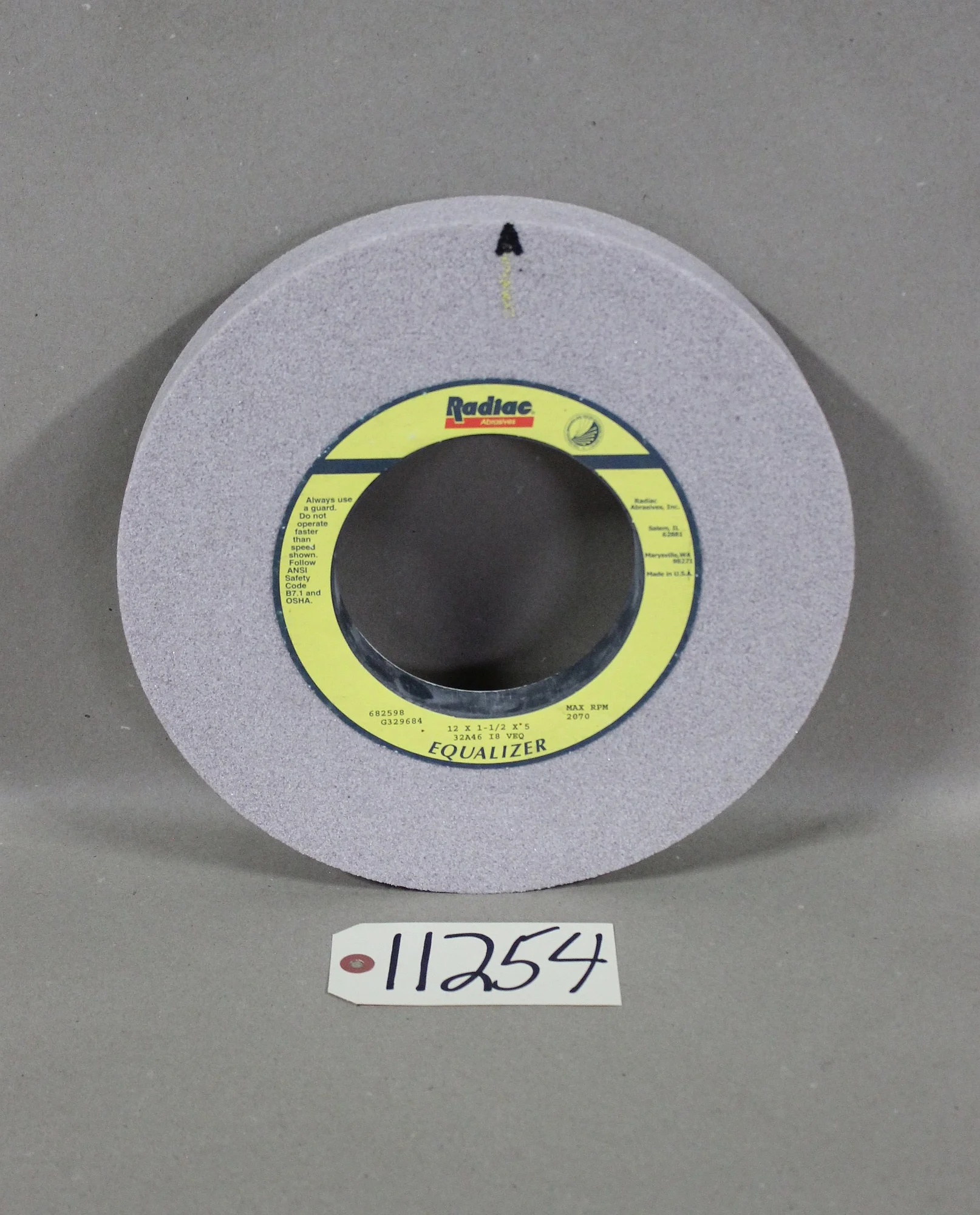 Radiac Abrasives, 12" x 1 1/2" x 5" (Equalizer) Grinding Wheel - Image 1