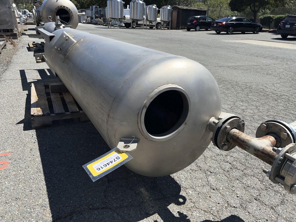 190 gallon Morfab, 304 Stainless Steel tank, 55 psi, DT/DB, 24" dia x 96" straight side plus ASME dish top & - Image 1