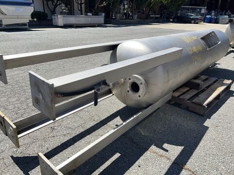 190 gallon Morfab, 304 Stainless Steel tank, 55 psi, DT/DB, 24" dia x 96" straight side plus ASME dish top & - Image 4