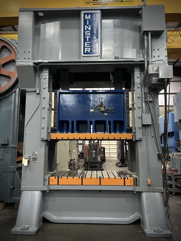 500 Ton, Minster #E2-500, straight side double crank, 12" stroke, 18-27 SPM, very good - Image 4