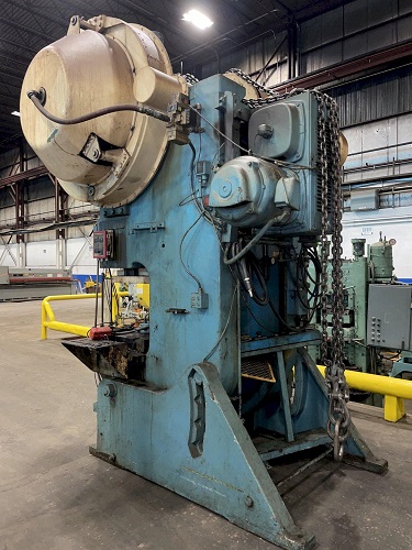 110 Ton, Bliss #C-110, OBI press, 4" slide adjust, 8" stroke, 19" Shut Height, pinch feeder - Image 2