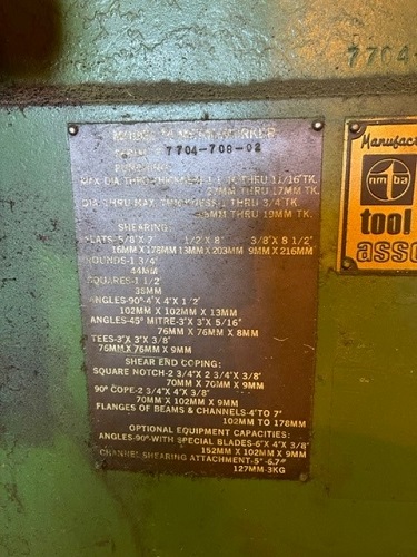 4" x 4" x 1/2" Hill-Acme #4, ironworker, 60 ton, 20" throat, 1-1/2" stroke - Image 6