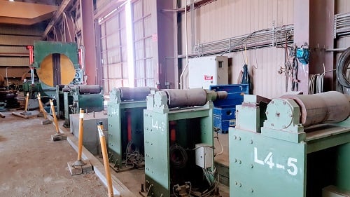 16" to 64" Cagil #EBM1640, single head pipe beveling machine, 18'-49.5' length, 492 FPM, pipe roll stand - Image 1