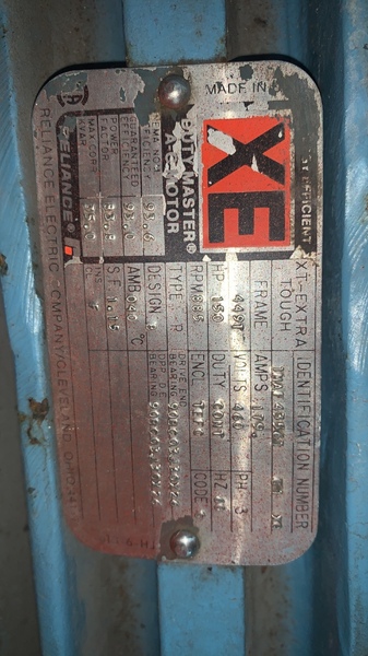 150 HP 880 RPM Reliance, Frame 449T, TEFC, 1.15 service factor, 460 Volts - Image 2