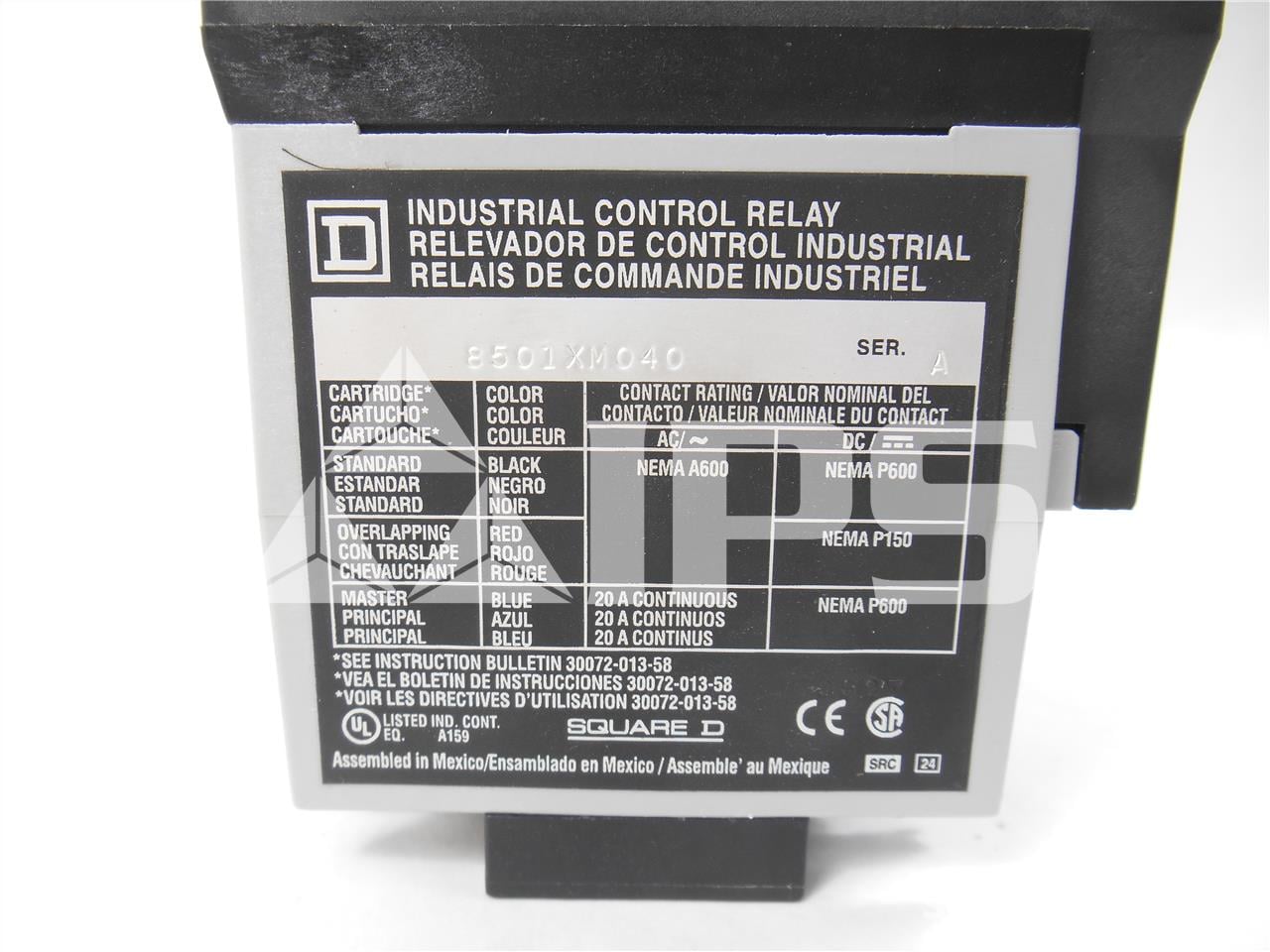 Square D 120 Volts AC Type X Control Relay Series 8501, 4no 10 Amps Contact - Image 3