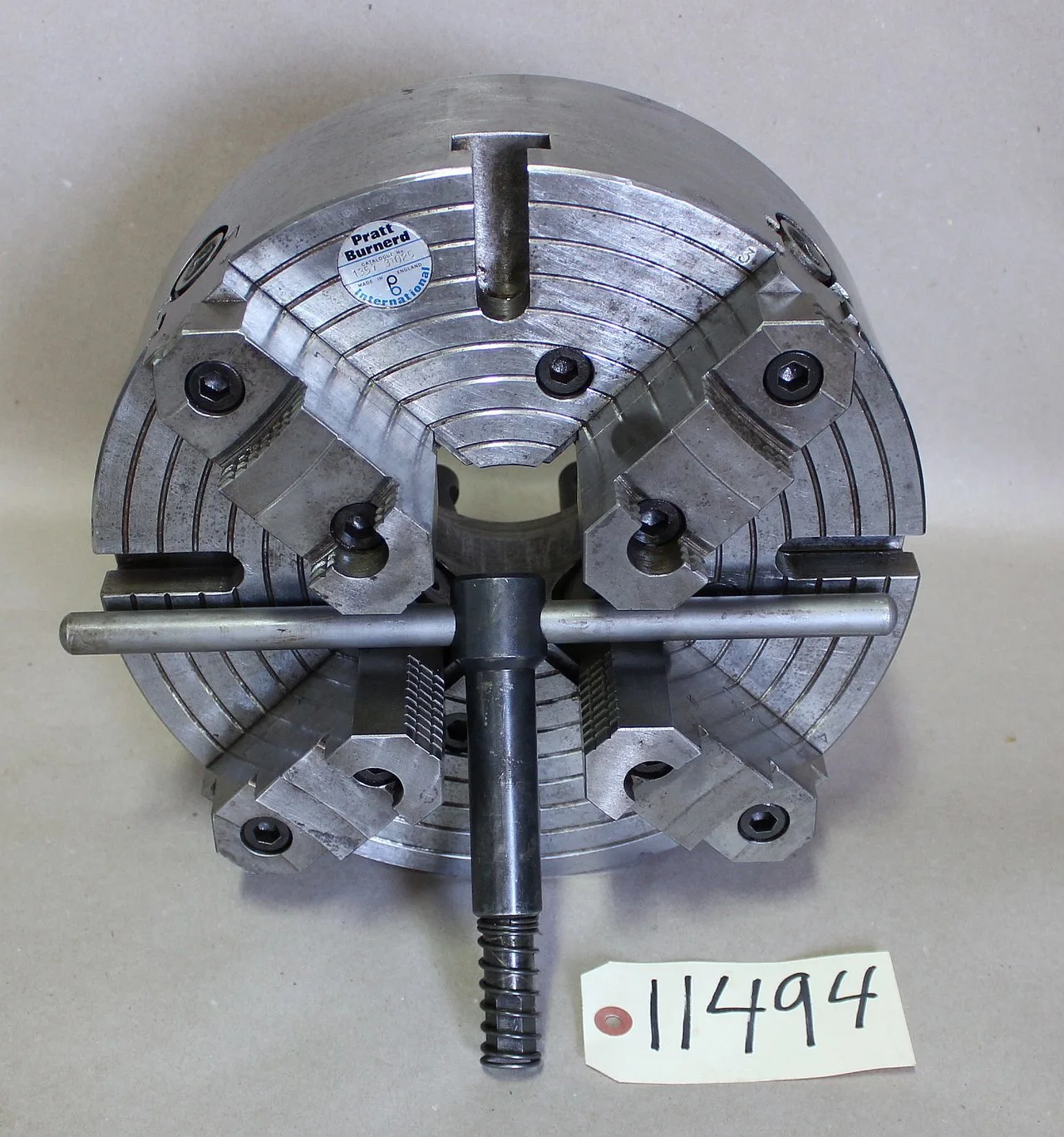 12" Bernard, 4-Jaw manual chuck, 3" thru hole, D1-8 Camlock back - Image 1