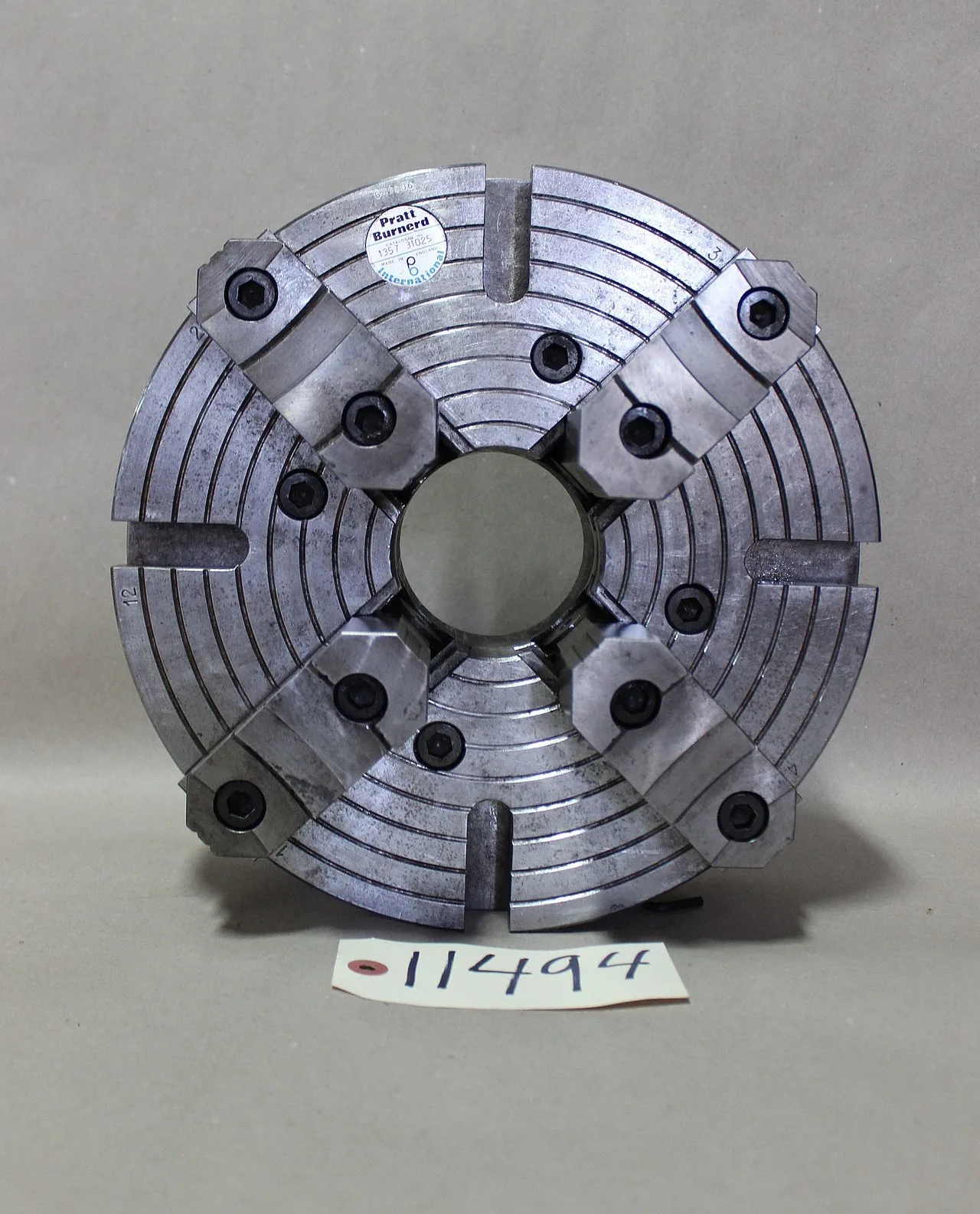 12" Bernard, 4-Jaw manual chuck, 3" thru hole, D1-8 Camlock back - Image 2