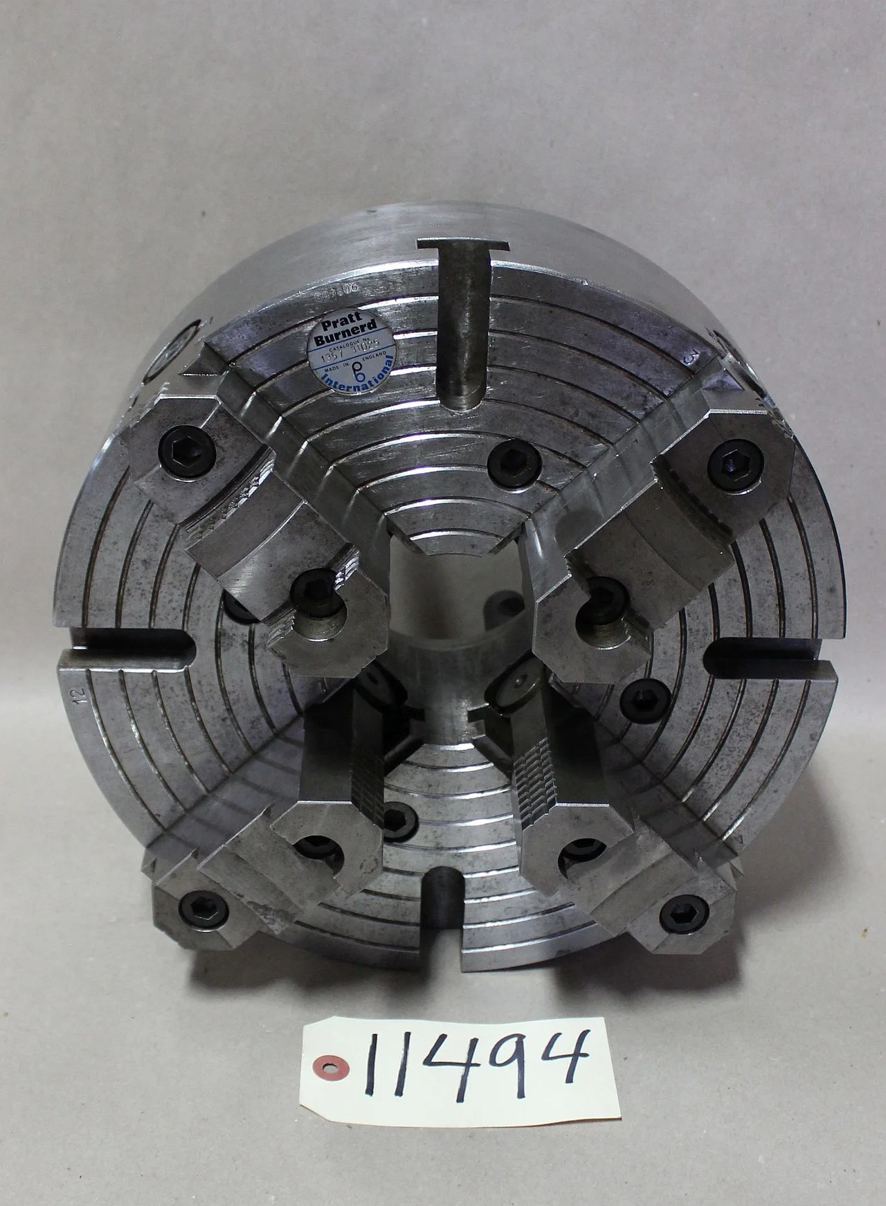 12" Bernard, 4-Jaw manual chuck, 3" thru hole, D1-8 Camlock back - Image 4