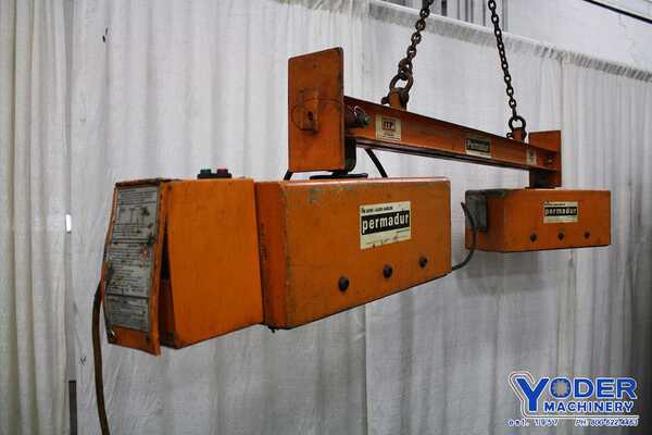 1 Ton, Permadure #102, plate/part handling magnet system w/load beam, #66346 - Image 3