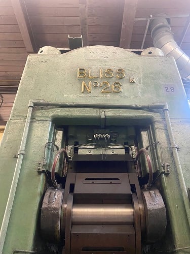 800 Ton, Bliss #26, knuckle joint press, tie rod construction, 2-1/2" stroke, 16" Shut Height - Image 3