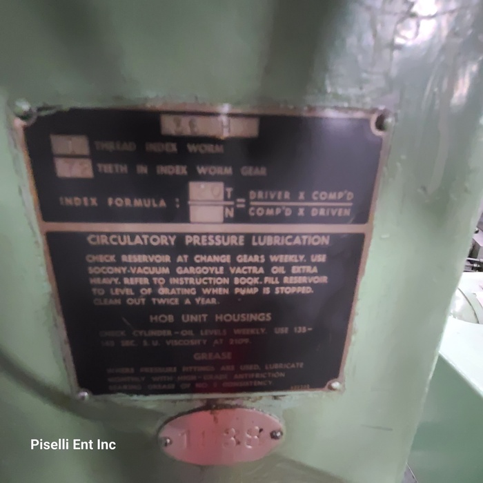 Gould & Eberhardt #36H, gear hobbing machine, tailstock, 2.5 DP, excellent Condition - Image 6