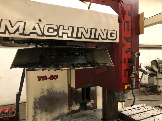 Fryer #VB-60, bed mill, Siemens Touch 2100 CNC, box-way, 30" x 60", 25 HP, 10000 RPM, 2-speed gear box, Cat - Image 7
