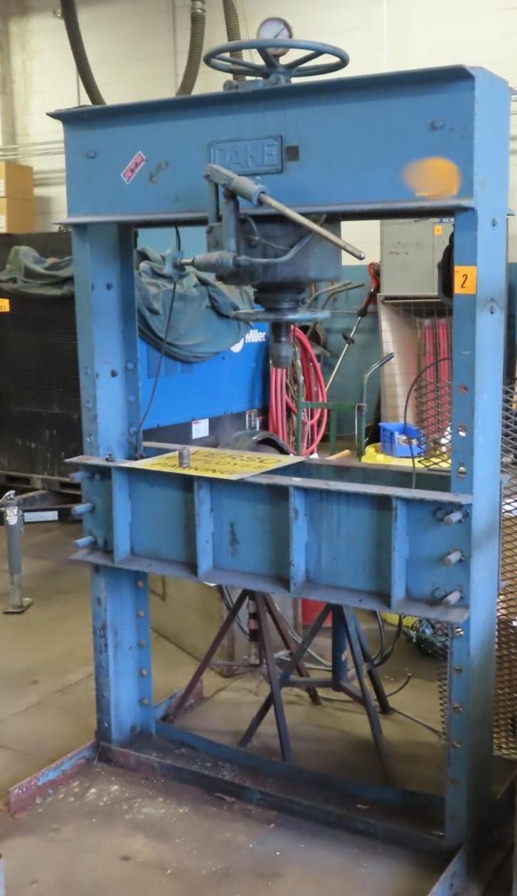 70 Ton, Dake 70H, Hydraulic Press, S/N 113982 for Sale Surplus Record