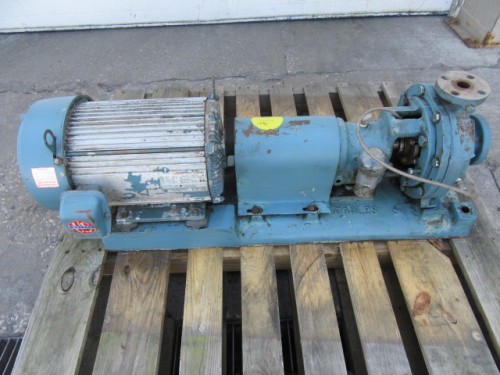 10 GPM @ 80' TDH, Goulds #3196, Centrifugal Pump, Stainless Steel, with mechanical seal, 360 RPM, 15 HP - Image 1