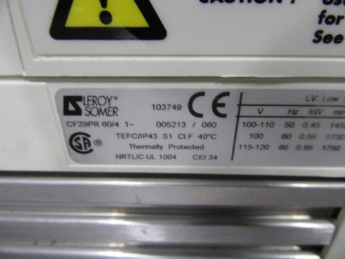 Leroy Somer, Lab Vacuum Pump, Type 2015 C2, 115-120 volts, Serial #369720 - Image 4