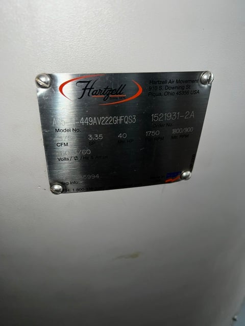 43750 cfm @ 2.2"-3.35" SP, Marine duty vaneaxial blower/fan #A65M-449AV Direct Drive, 30 & 40 HP, 1800/900 - Image 5