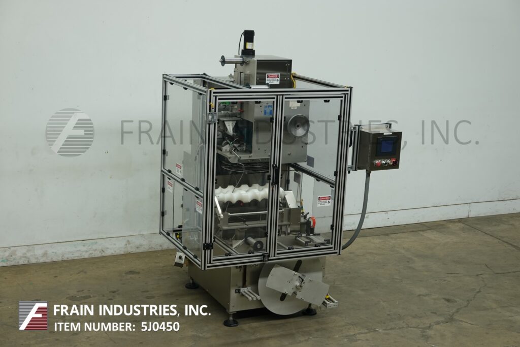 PDC #75-ERL, automatic electronic regis, tamper evident neck bander, 50-225 CPM, mounted on 4 leg frame with - Image 1
