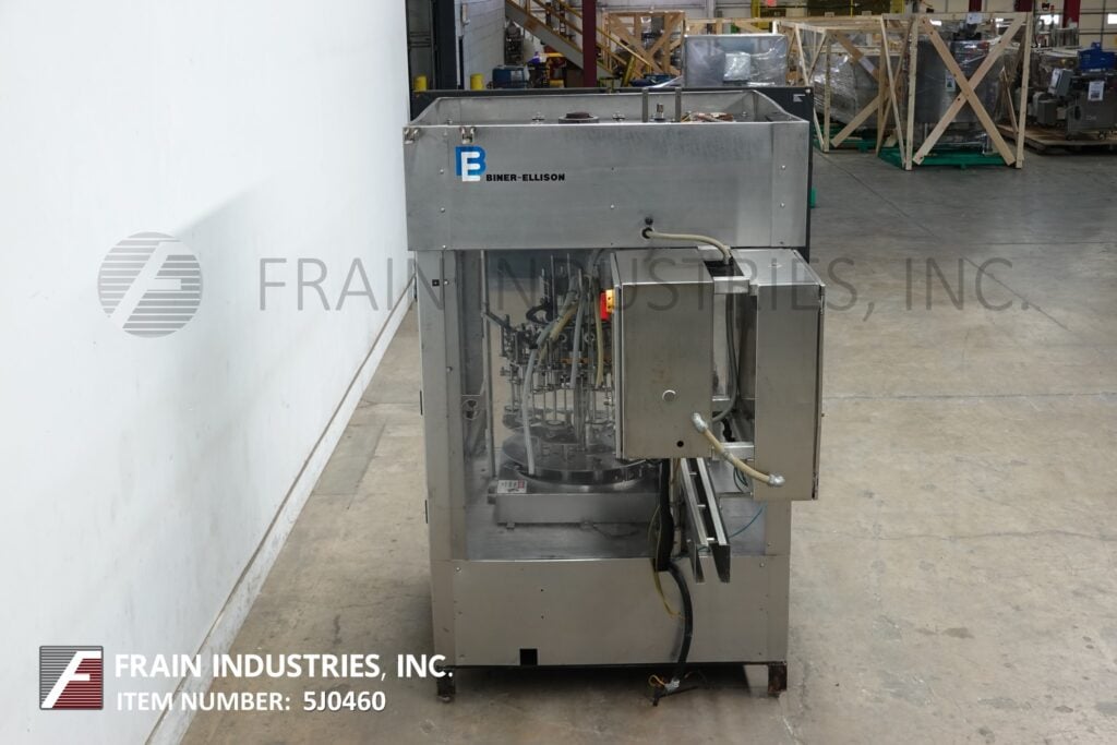 Biner Ellison #BE12HD, automatic, 12 head rotary, overflow filler, mounted on 4 leg Stainless Steel frame - Image 3