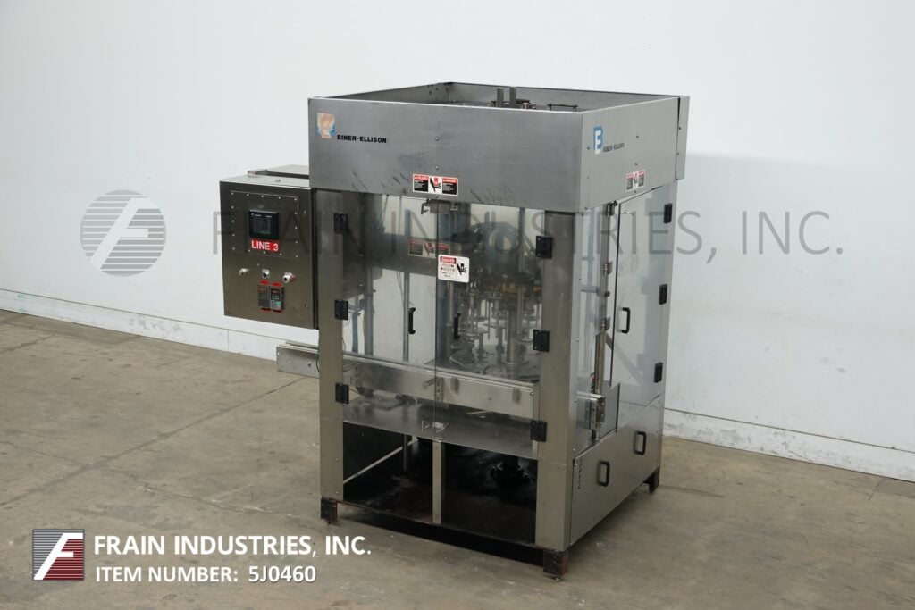Biner Ellison #BE12HD, automatic, 12 head rotary, overflow filler, mounted on 4 leg Stainless Steel frame - Image 5