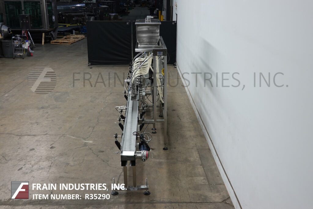 E-Pak, automatic, inline, 10 head, Stainless Steel, time based gravity filler, 1 oz to 5 gallon, mounted on - Image 4