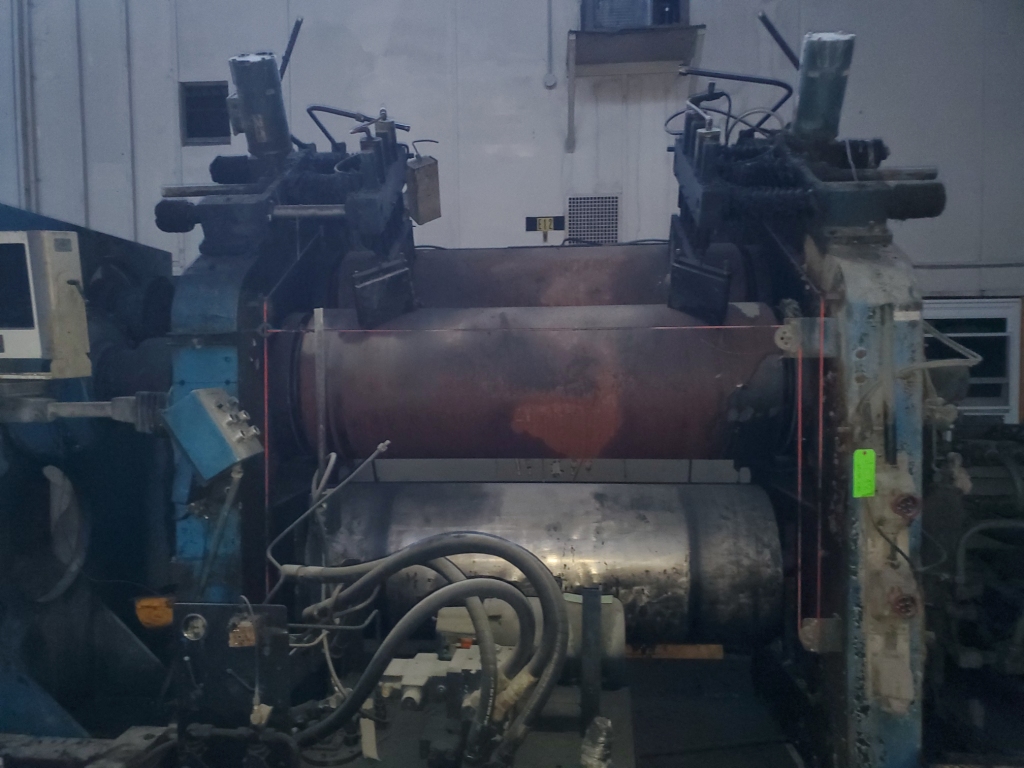 24" x 68" Akron Steel Fabricators, 2-roll calender, 200 HP, pneumatic stock guides - Image 4