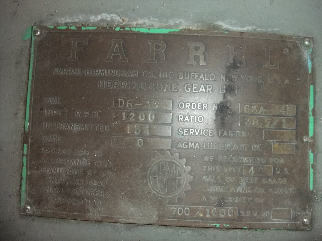 150 HP, Farrel parallel shaft gearbox reducer, 38.70 :1 reduction ratio - Image 1