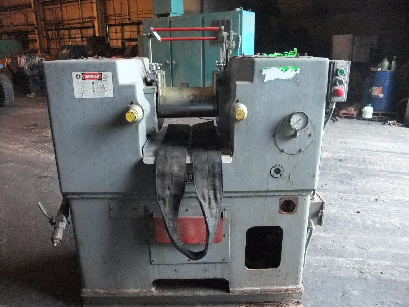 6" x 13" Farrel, rubber lab mill, cabinet style, under slung drive, belt driven, 7.5 HP - Image 1
