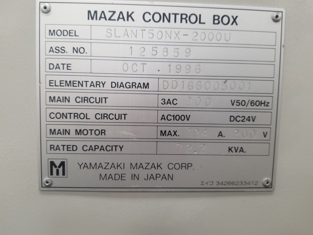 Mazak #ST-50NX-2000, T-Plus Control, 6.5" bore, 31" swing x 80" centers, 50 HP, 1998 (2 available) - Image 8