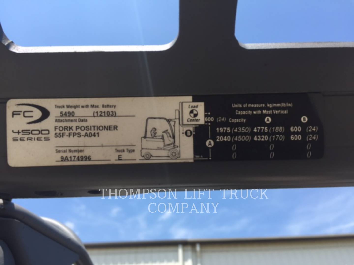 Crown FC452550, Forklift, 1498 hours, S/N: 9A174996, 2011 - Image 1