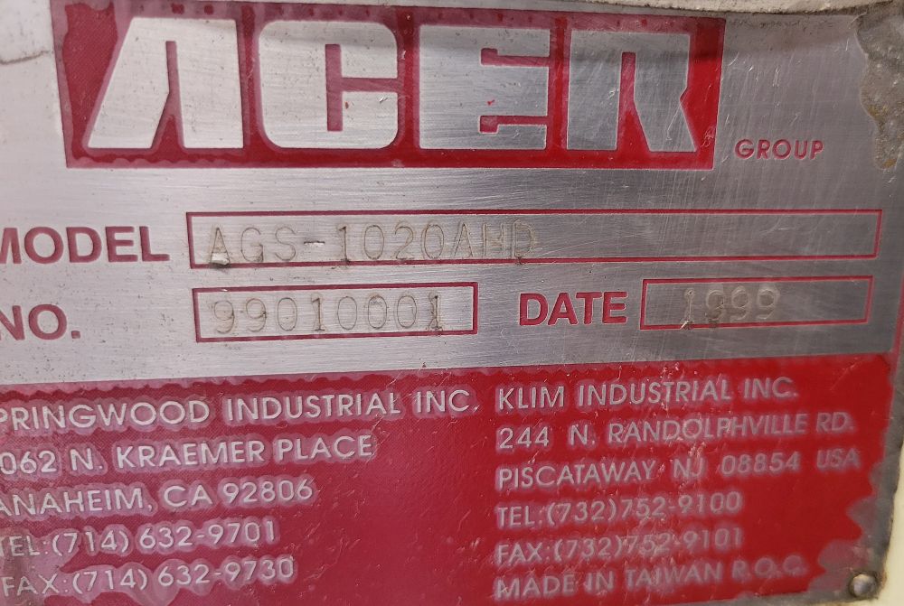 10" x 20" Acer #AGS-1020AHD, 3-Axis automatic surface grinder, electromagnetic chuck, 8" x.5" grind wheel - Image 8