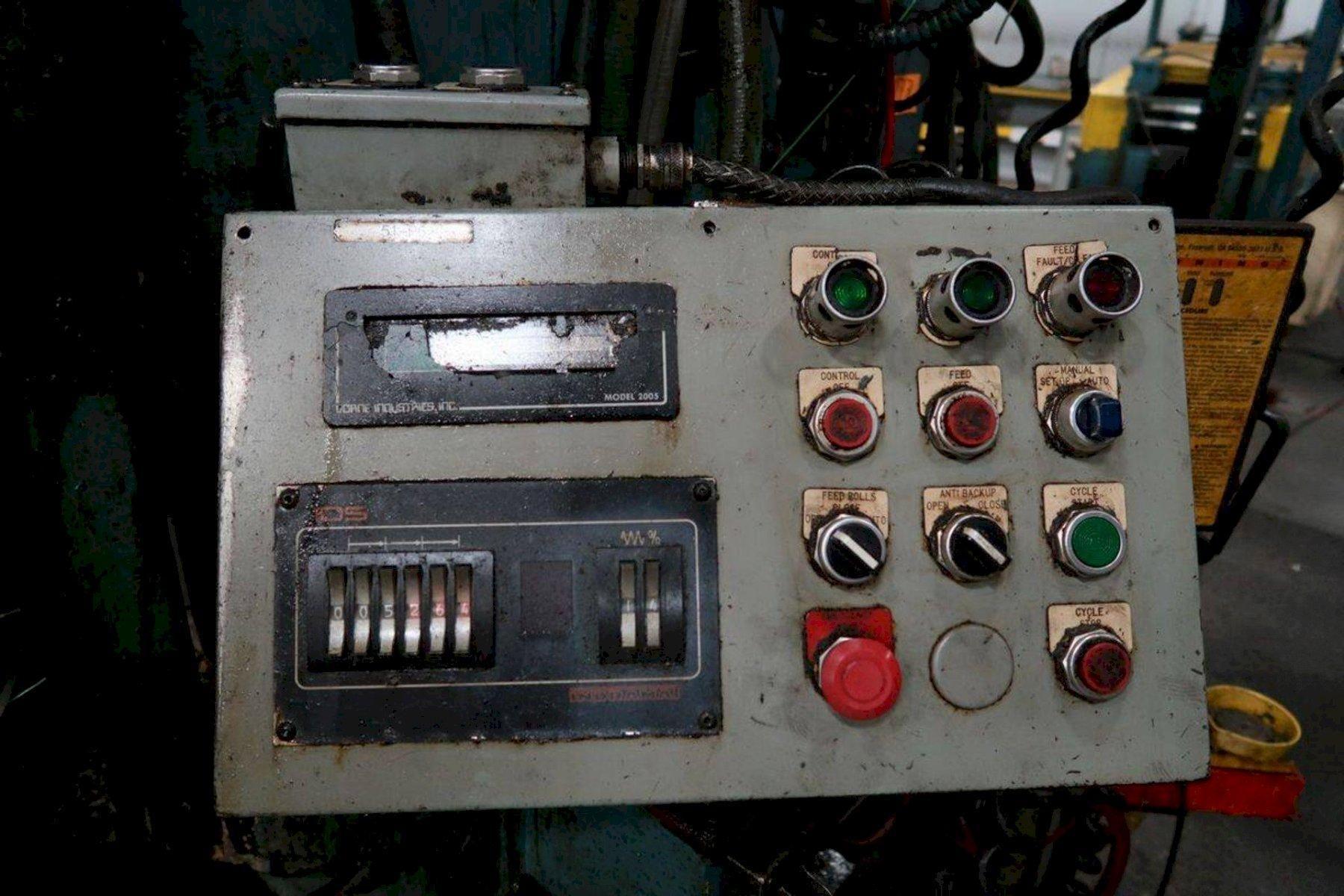 600 Ton, Minster #E2-600, straight side double crank press, 12" stroke, 31" Shut Height, 30-60 SPM, air - Image 4