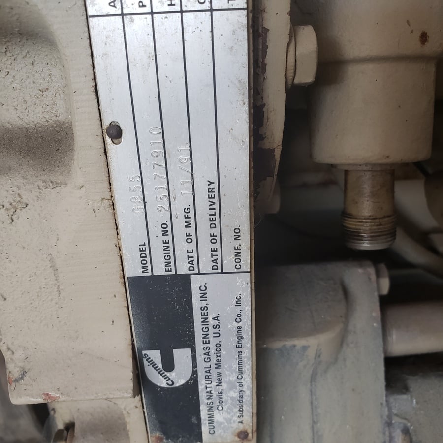 135 KW Cummins #3309A-1268B, Natural gas Generator w/enclosure, 277/480 Volts, 1991 - Image 5