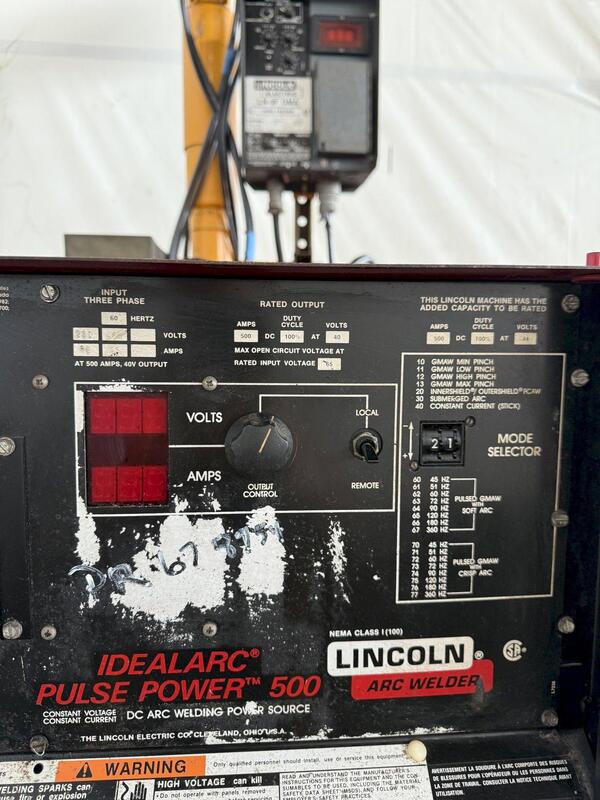 Lincoln Idealarc #Pulse Power 500, Welder W/ Boom And Lincoln LN-9F Wire Feeder - Image 6