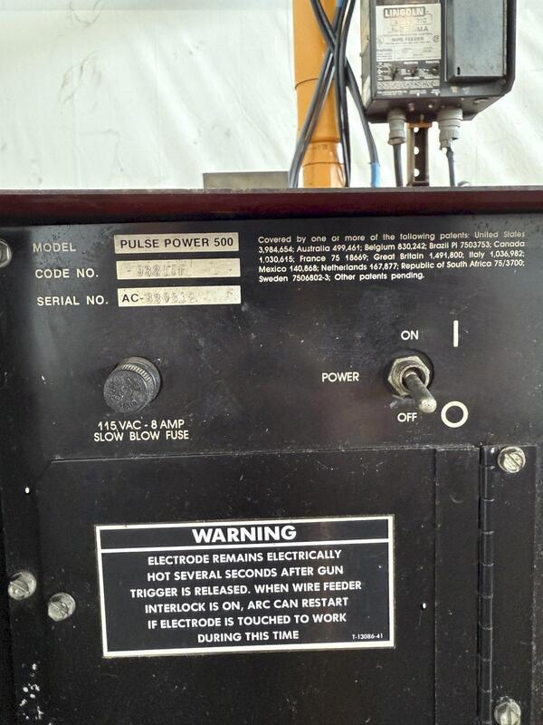 Lincoln Idealarc #Pulse Power 500, Welder W/ Boom And Lincoln LN-9F Wire Feeder - Image 7