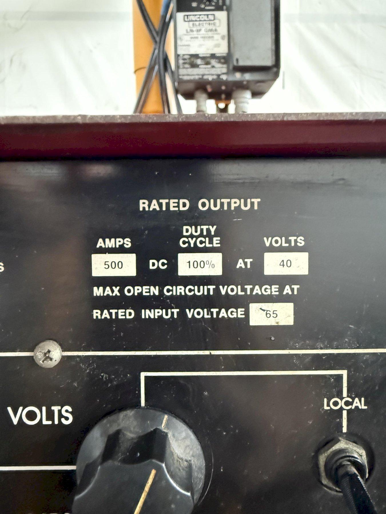 Lincoln Idealarc #Pulse Power 500, Welder W/ Boom And Lincoln LN-9F Wire Feeder - Image 10
