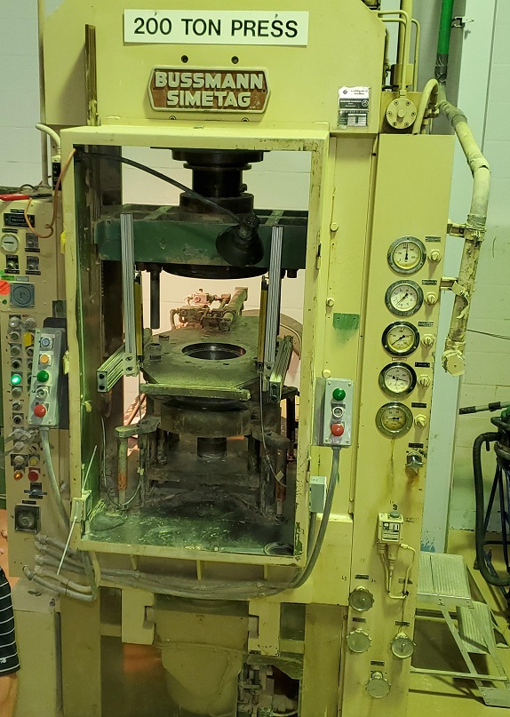 220 Ton, Bussmann Simetag #HPM200, hydraulic compacting press, 7.8" lower stroke, 7.8" depth of fill, 19.6" - Image 3