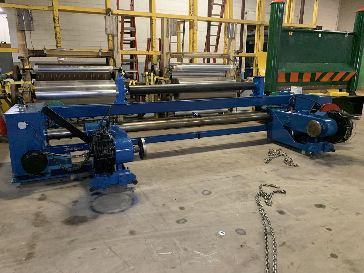 A & F #RS-60, 105" wide x 72" dia. shaftless floor pickup unwind stand, rebuilt 2013 - Image 3