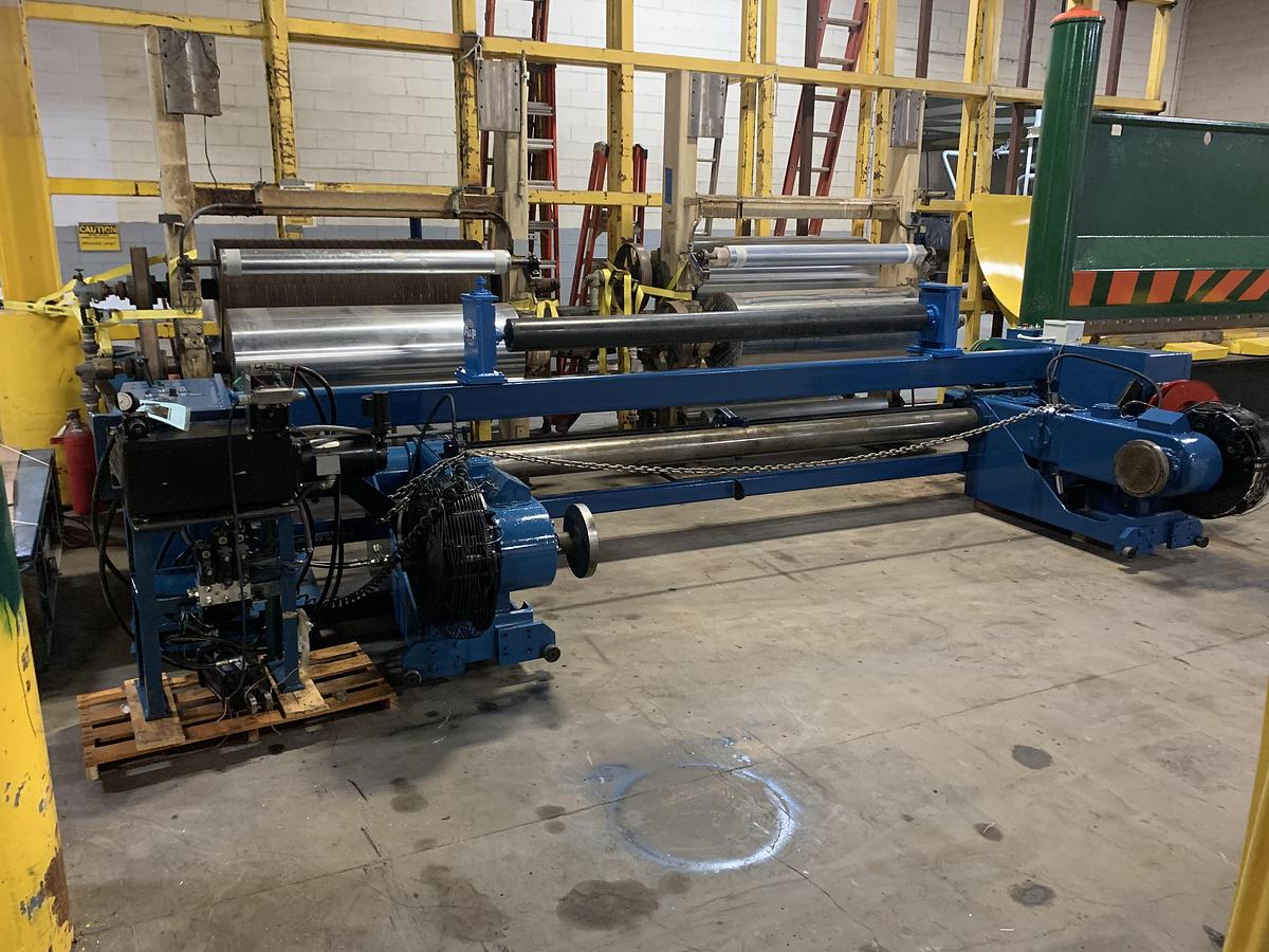 A & F #RS-60, 105" wide x 72" dia. shaftless floor pickup unwind stand, rebuilt 2013 - Image 5