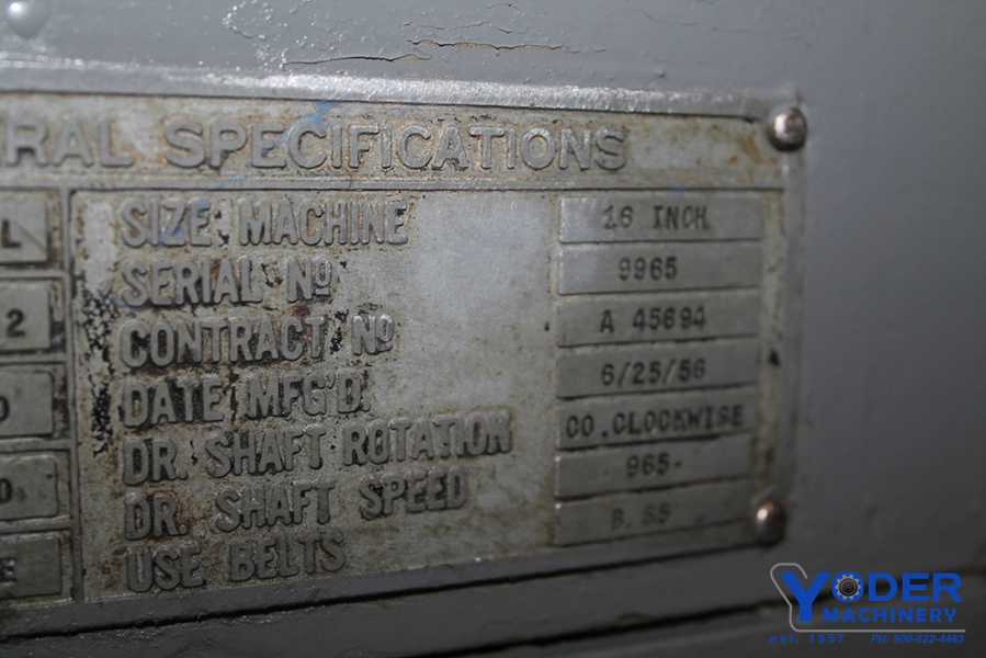 22" x 60" Sidney, heavy duty engine lathe, 15" swing over cross slide, 4-jaw 16" chuck, coolant, #59856 - Image 6