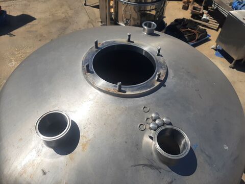 H & K #CIP, single tank, 300 gallon tank, 316 Stainless Steel, skid mounted, 36" dia x 74" straight side - Image 6