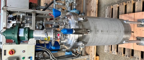 7 gallon Holloway American, 316L Stainless Steel tank, 30 psi, 12" dia x 26" straight side, 1" center bottom - Image 2