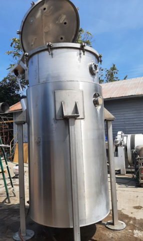 700 gallon Lee #700U, Stainless Steel tank, jacketed, 100 psi, 48" dia x 92" straight side, 1992 - Image 1
