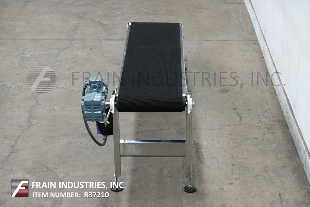 18" wide, BMI / Benda Mfg, Stainless Steel inclined conveyor, 36" discharge, mounted on 4 leg Stainless Steel - Image 3