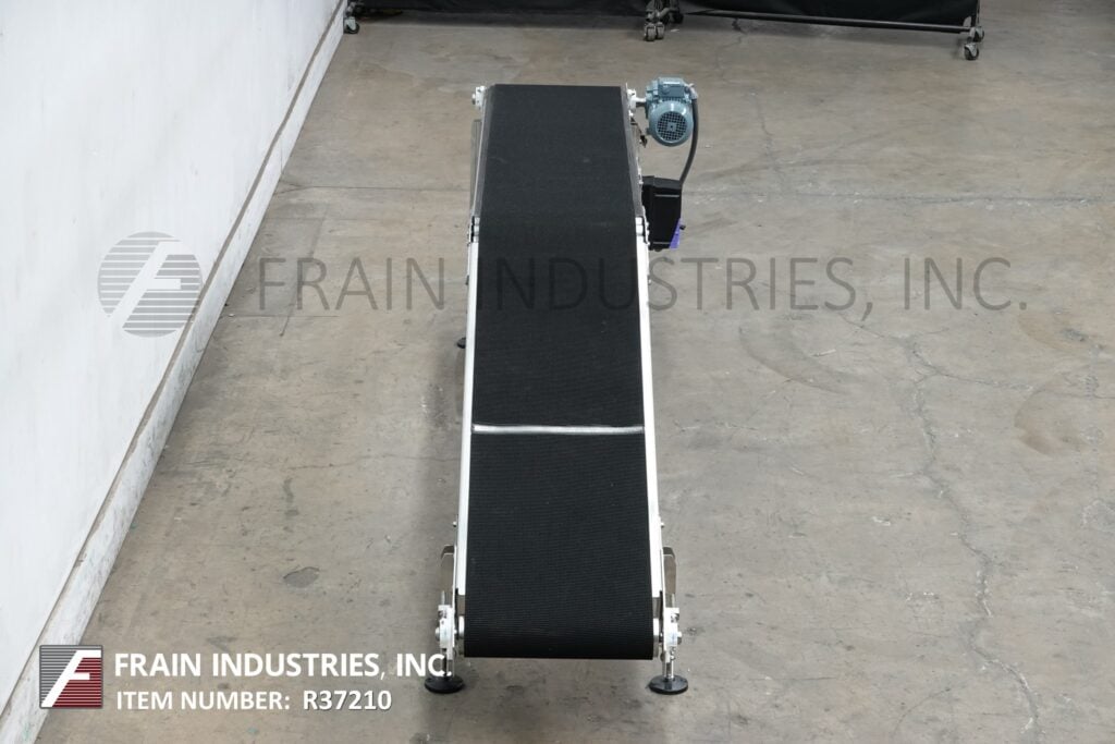 18" wide, BMI / Benda Mfg, Stainless Steel inclined conveyor, 36" discharge, mounted on 4 leg Stainless Steel - Image 4