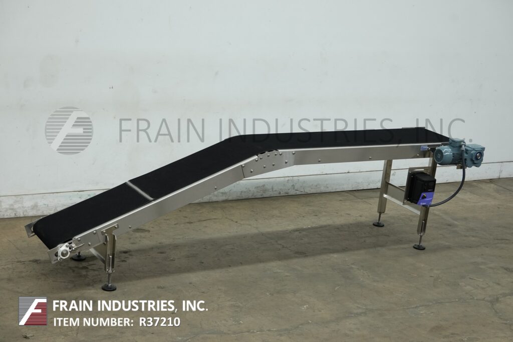 18" wide, BMI / Benda Mfg, Stainless Steel inclined conveyor, 36" discharge, mounted on 4 leg Stainless Steel - Image 5