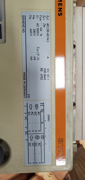 630 Amps, Siemens, 3WN1031-0DB00-0AA1, bolt in, 3 pole - Image 5
